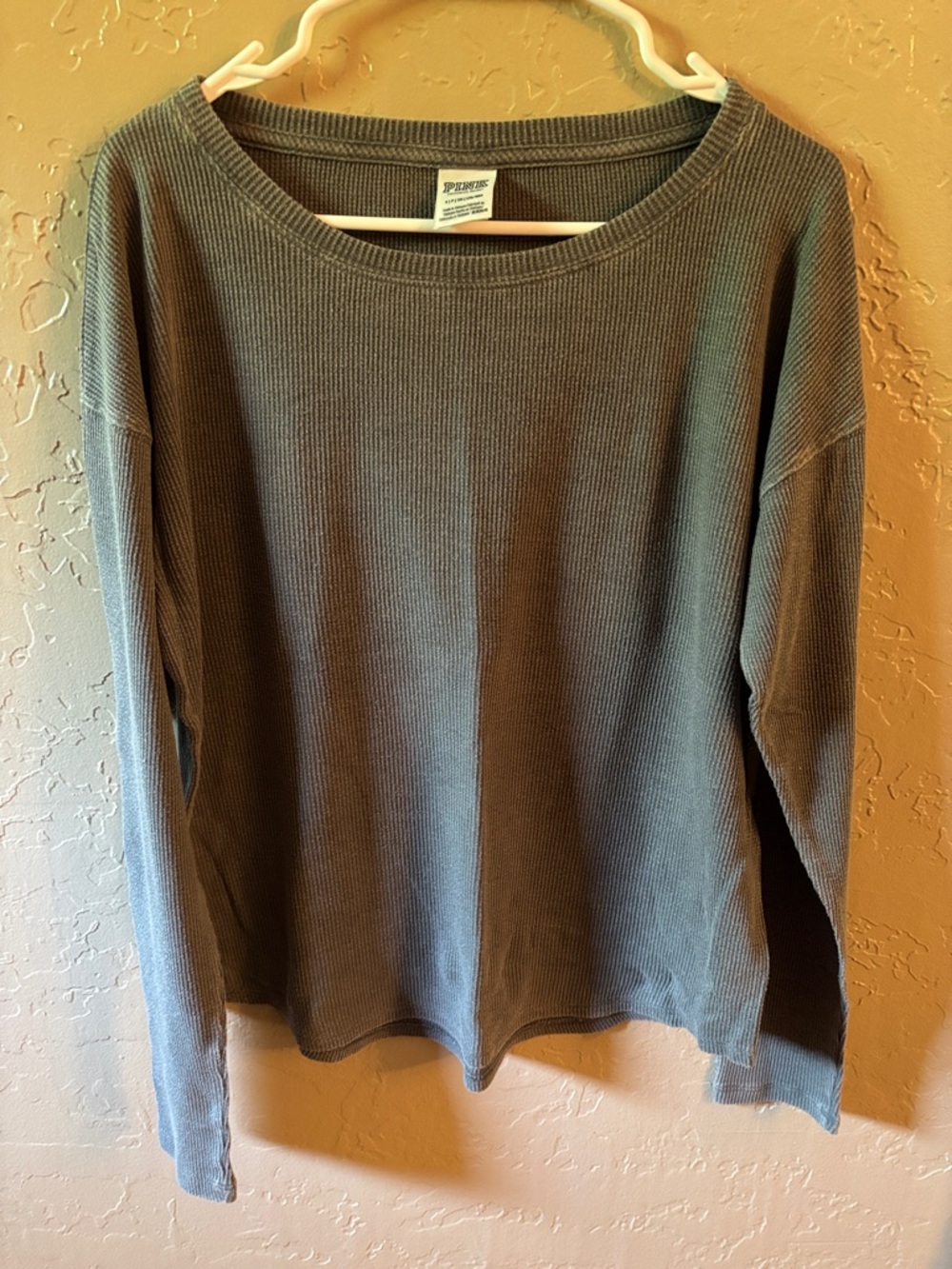 PINK Victoria's Secret Ribbed Crewneck Sweater - Dusty Blue